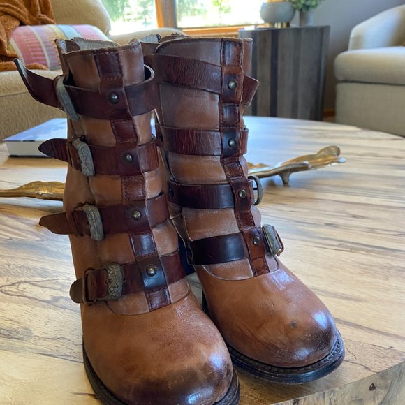 Freebird By Steven Bates leather boots grunge Discontinued SZ 9 - Picture 2 of 4